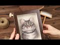 Cat 3d framed portrait