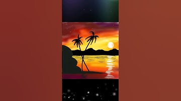 Sunset digital art tutorial | Digital art ibispaint x #ytshorts #shorts