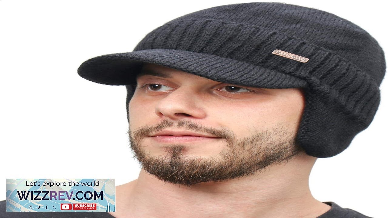 Зимняя флисовая шапка с козырьком и ушанками для мужчин, комплект с шарфом