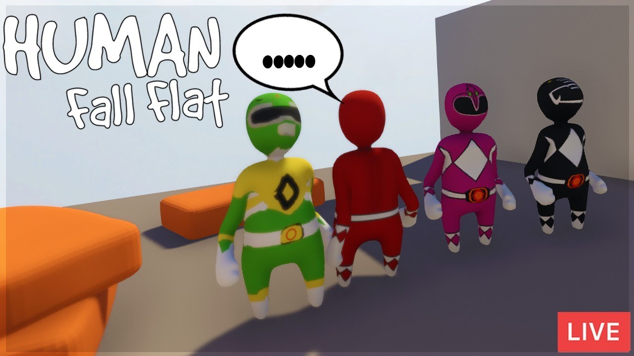 Human Falls Flat Live Power Rangers Assemble Game Night - 