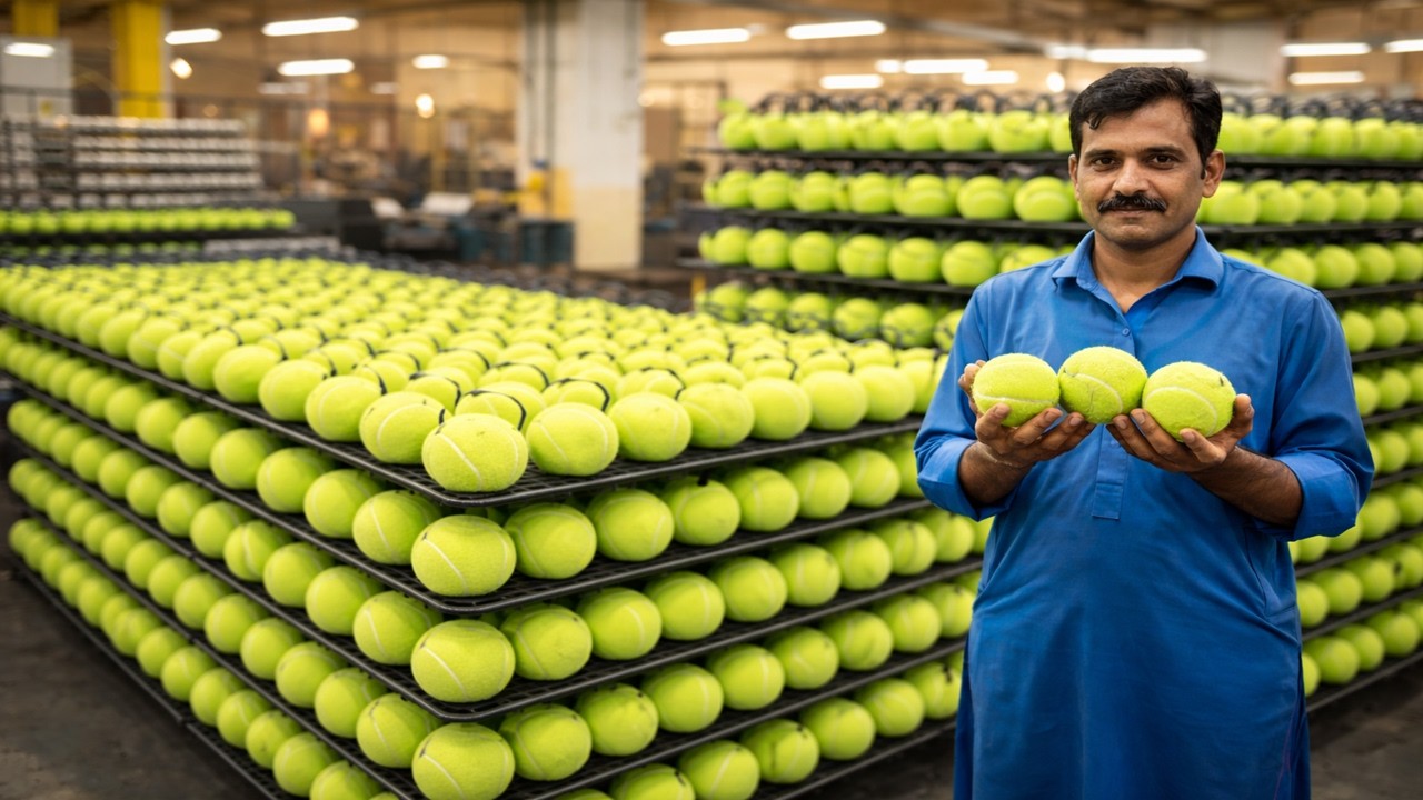 How Tennis Balls Are Made in Pakistan 🇵🇰 | Inside Sialkot Sports Factory