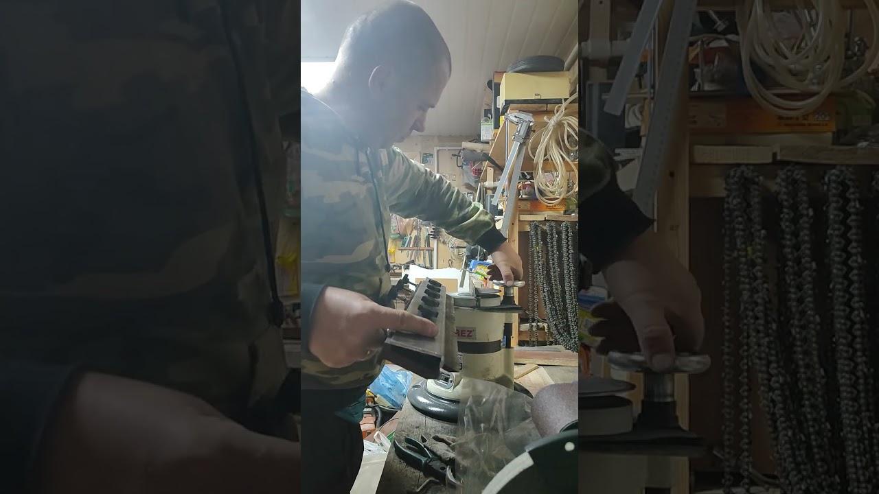 Заточка ножей веткоизмельчителя (два ножа по 300мм), только учусь.