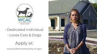 Williamson County Animal Center Is Hiring!
