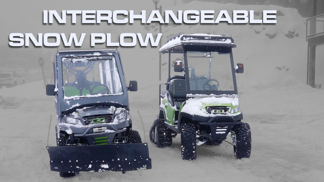INTERCHANGEABLE GOLF CART SNOW PLOW YouTube