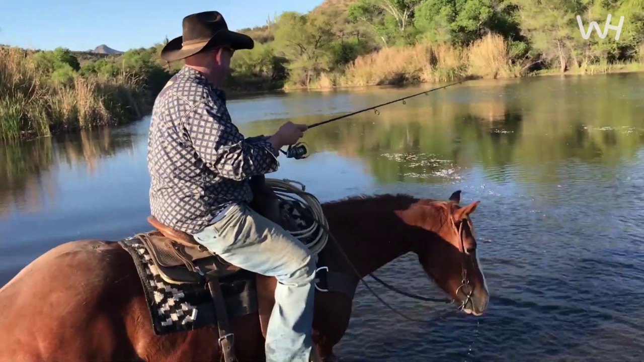 Mike Kevil Casts a Line Horseback