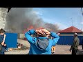 Сильный пожар 25 04 2021 в посёлке Южном Омск задето шесть домов два сгорело полностью. Жертв нет.