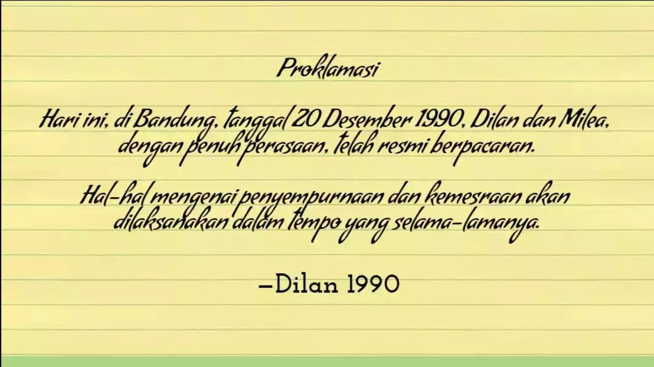 Proklamasi Dilan 1990 Youtube