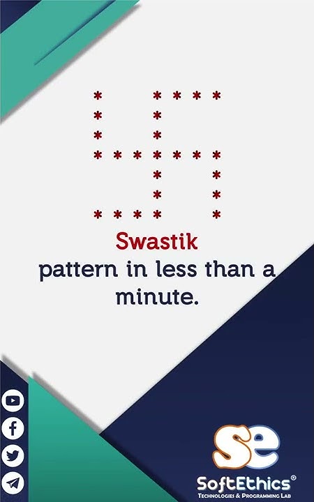 Swastik pattern | Learn to code asterisk pattern in less than a minute ...