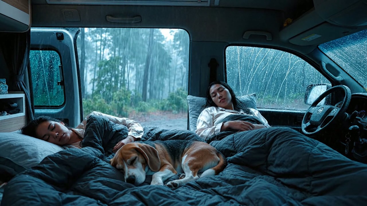Sonidos de Lluvia para Dormir en un Autobús Acogedor para Relajación Profunda (3 Horas)