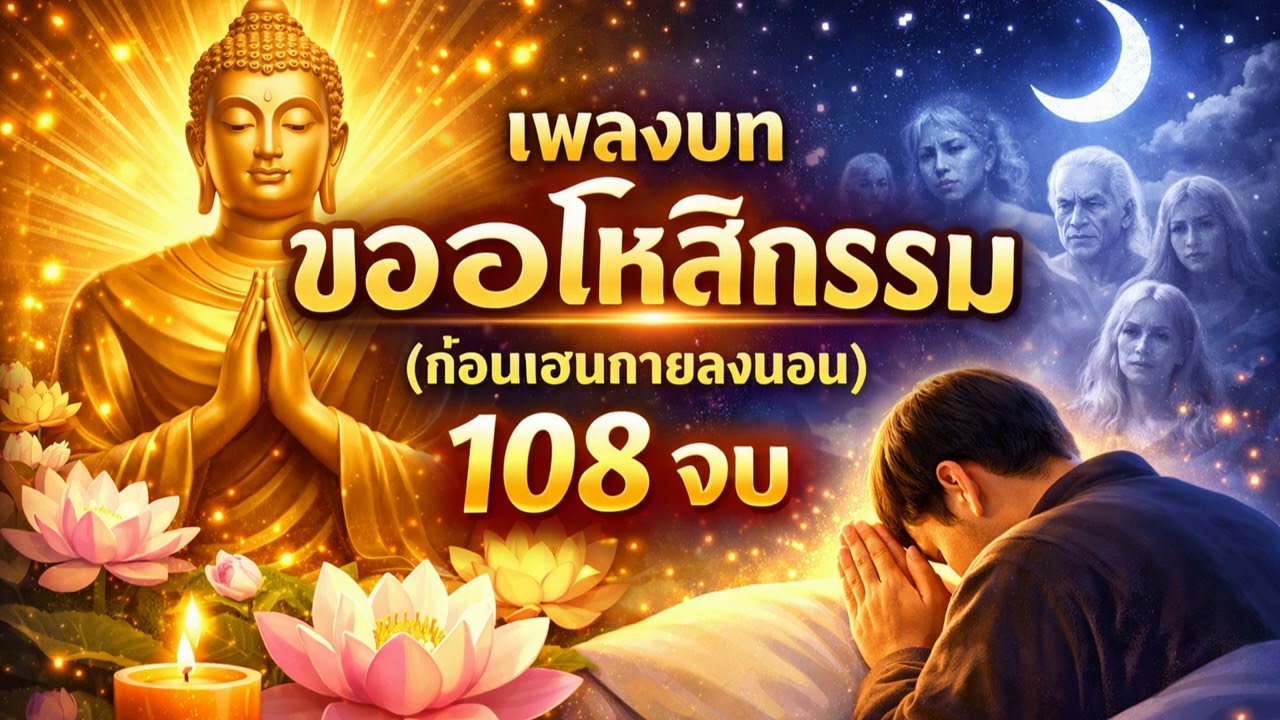 เพลงบทสวดขออโหสิกรรม 108 จบ (ก่อนนอน) ตัดเวรตัดกรรม จิตสงบ หลับฝันดี #108จบ