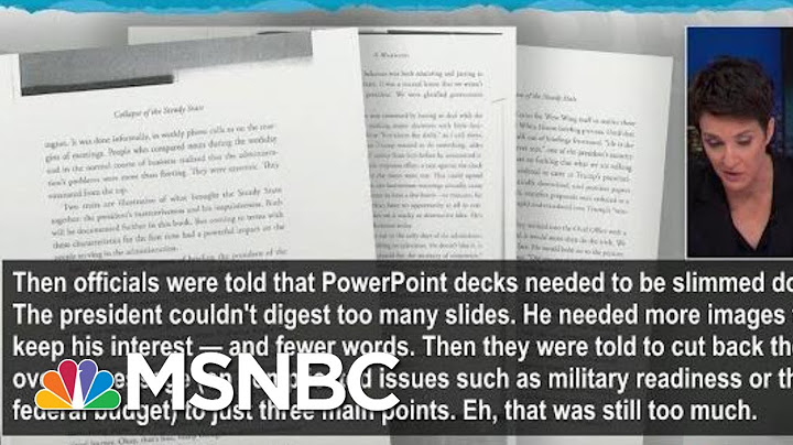 Book: Trump Recklessness Sparked W.H. 'Five-Alarm Fire Drills' | Rachel Maddow | MSNBC