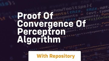 proof of convergence of perceptron algorithm
