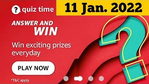 Amazon Quiz Answers Today | Amazon Fz Quiz Today Answers | 11 January 2022