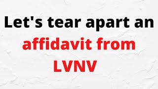 Let's tear apart an LVNV affidavit.