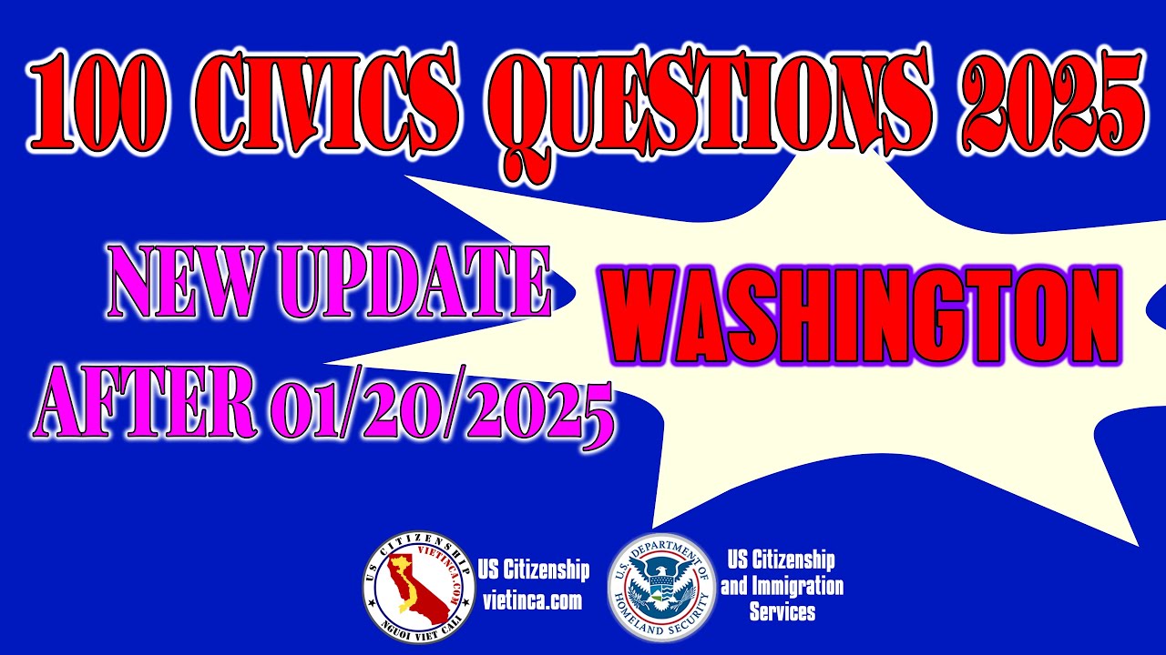 100 Civics Questions for US Citizenship Test 2025 Washington - YouTube