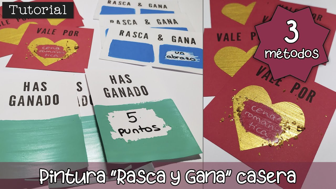 Tutorial: Pintura Rasca y gana casera 😍🖌️🎨 ¡Haz tus propias tarjetas  con 3 métodos diferentes! 