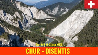 Cab Ride Chur  Disentis/Mustér along Switzerland’s Grand Canyon (RhB) train driver's view in 4K