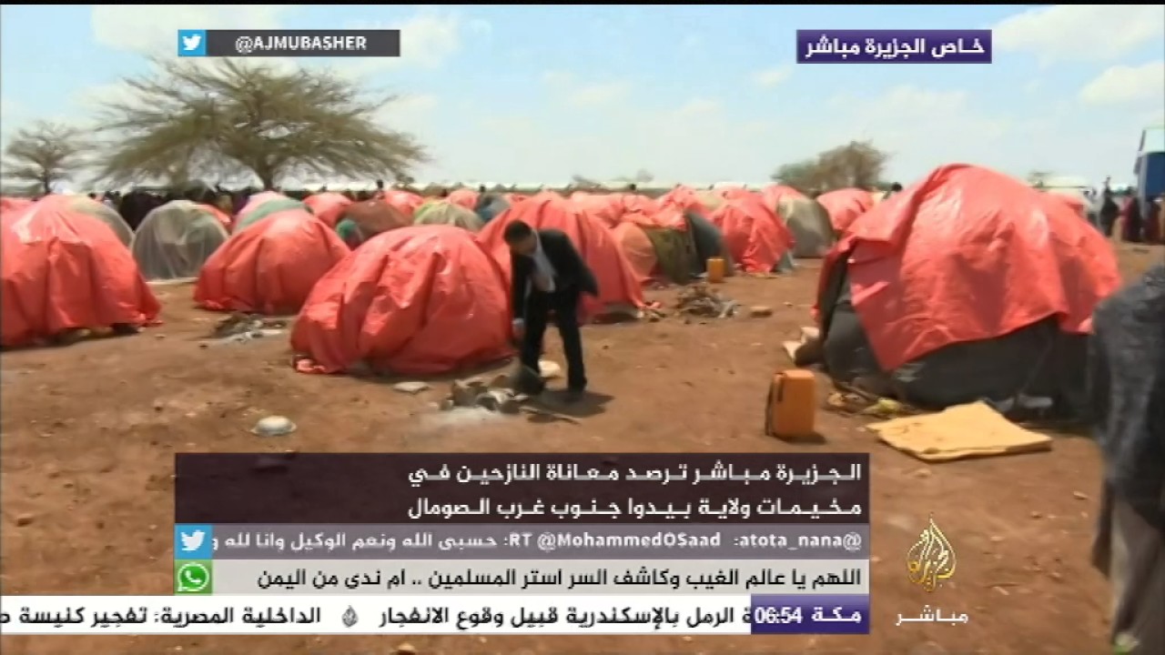 الجزيرة مباشر ترصد معاناة النازحين في مخيمات ولاية "بيدوا" جنوب غرب الصومال