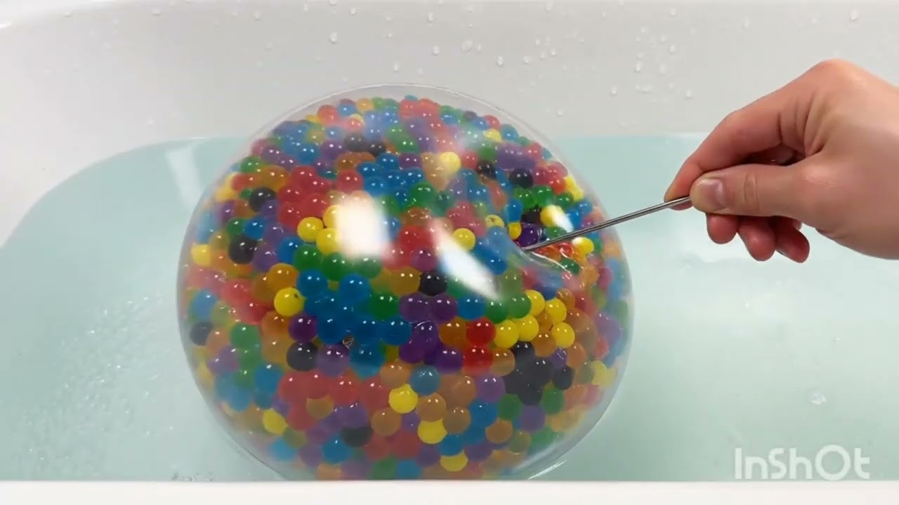 Satisfying ASMR   Water Balloon Orbeez Popping 💧battub