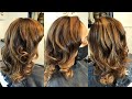 Balayage On Natural Hair with Golden Brown Base