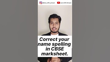 how to correct name in cbse marksheet ? #shorts #legalknowledge #cbse