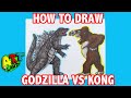 How to Draw GODZILLA VS KONG FIGHT SCENE
