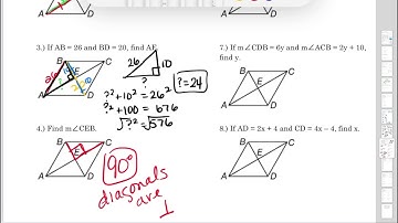 Geometry CP 6.5 Special Parallelograms: Rhombi and Squares