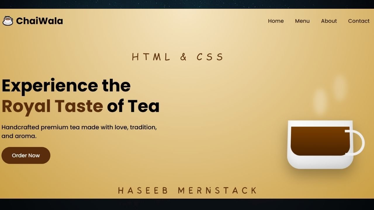 Build a 3D Tea Shop Landing Page Using HTML & CSS | No Images