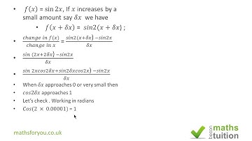 Differentiate sin2x from first principles