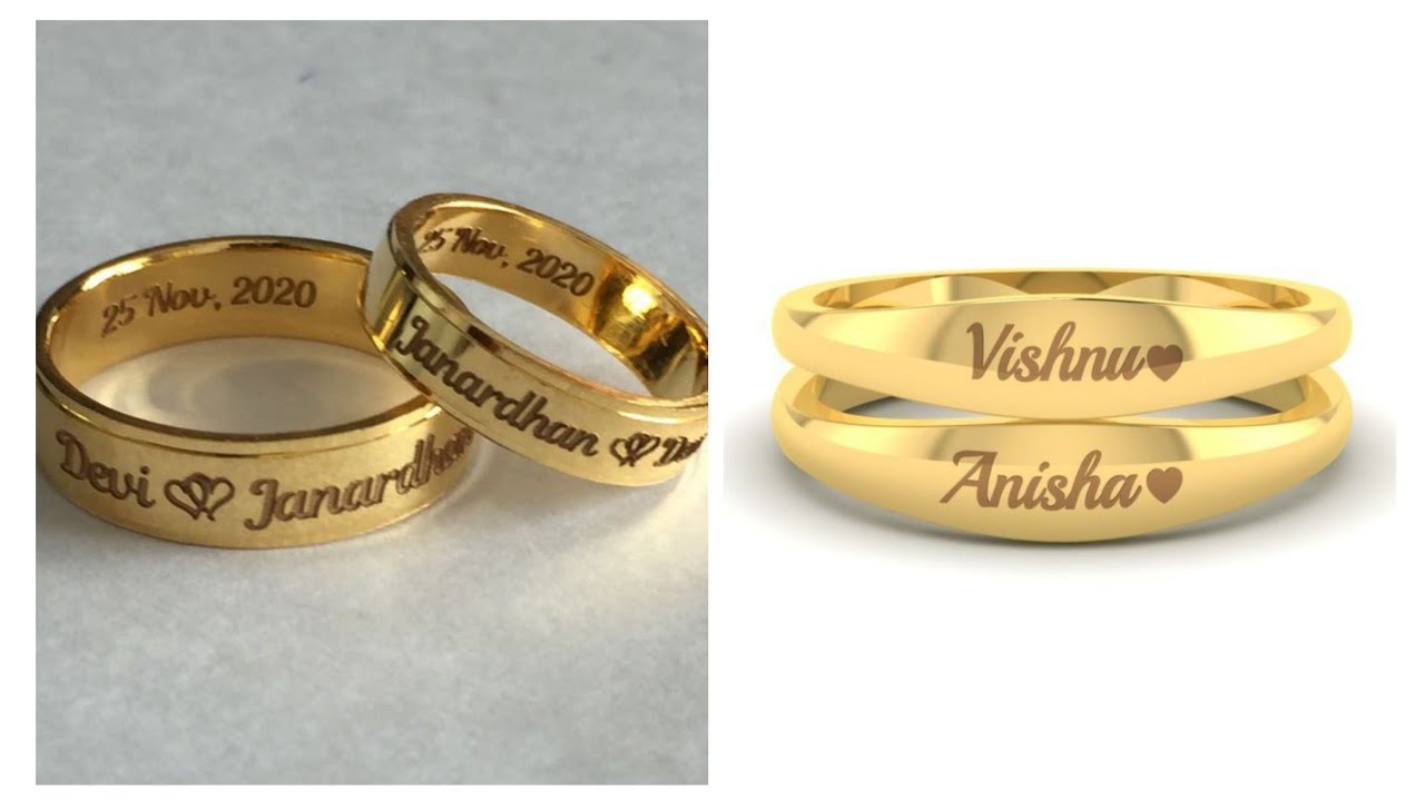 Gold Couples Rings /Wedding Couple Rings Heart Name / Designs 2022