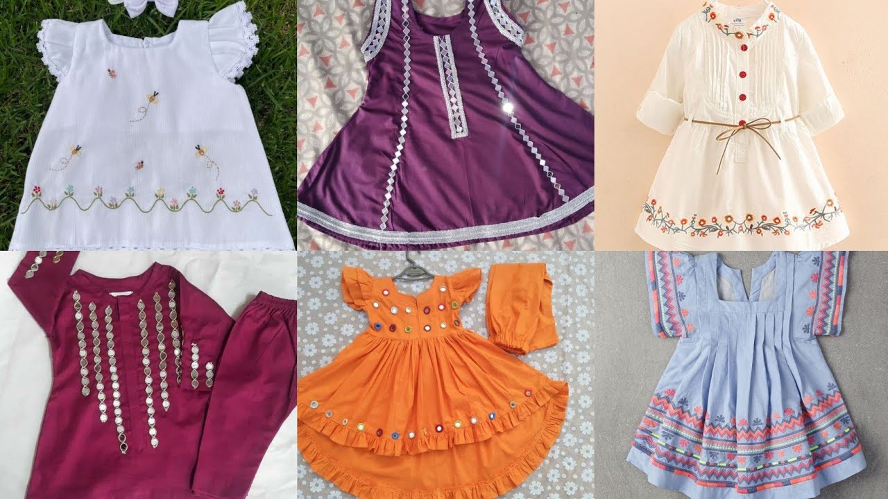 Baby girl hand embroidery frock designs 2022/ easy baby girl hand