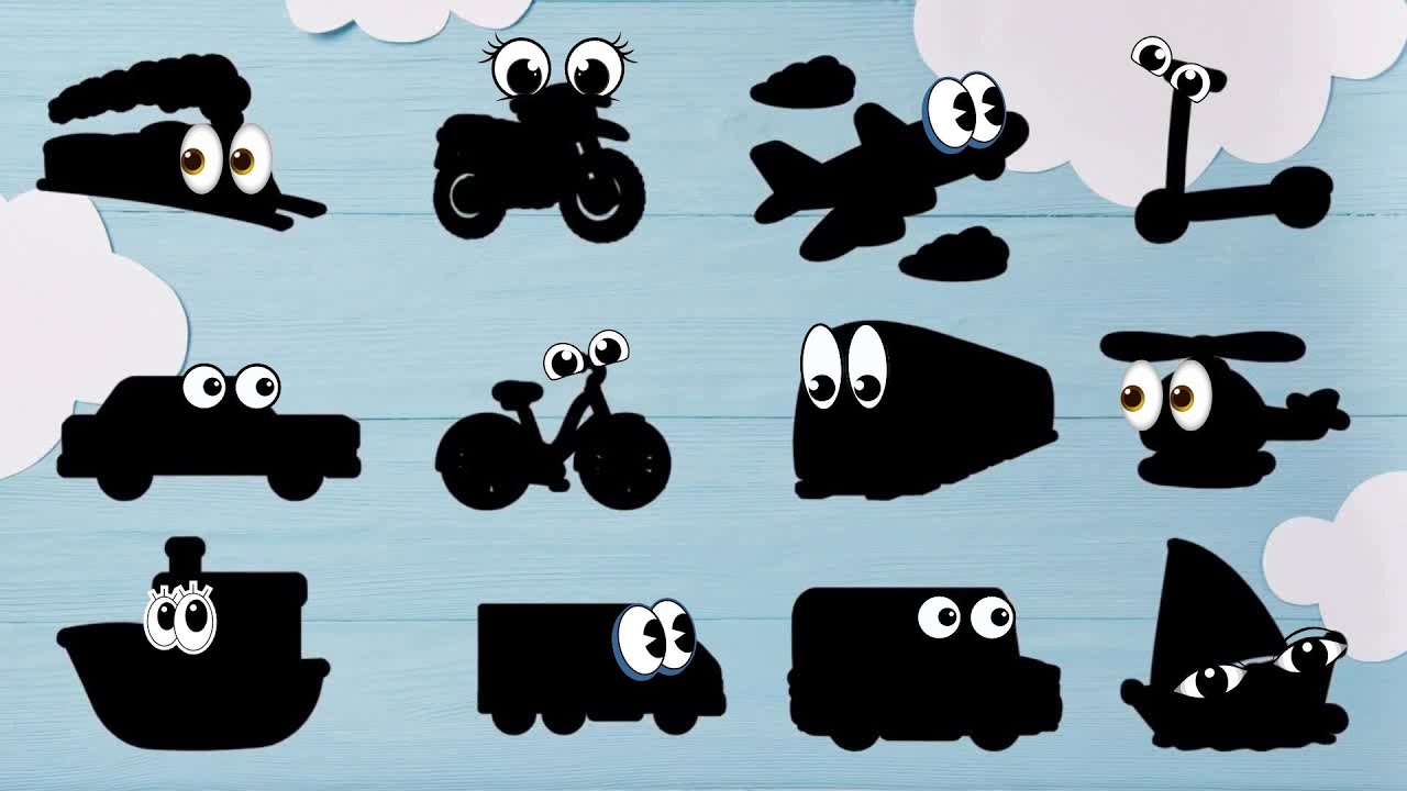 🚗✈️🛴 Você Consegue Adivinhar? Desafio de Sombras dos Meios de Transporte para Crianças! 🎉👀