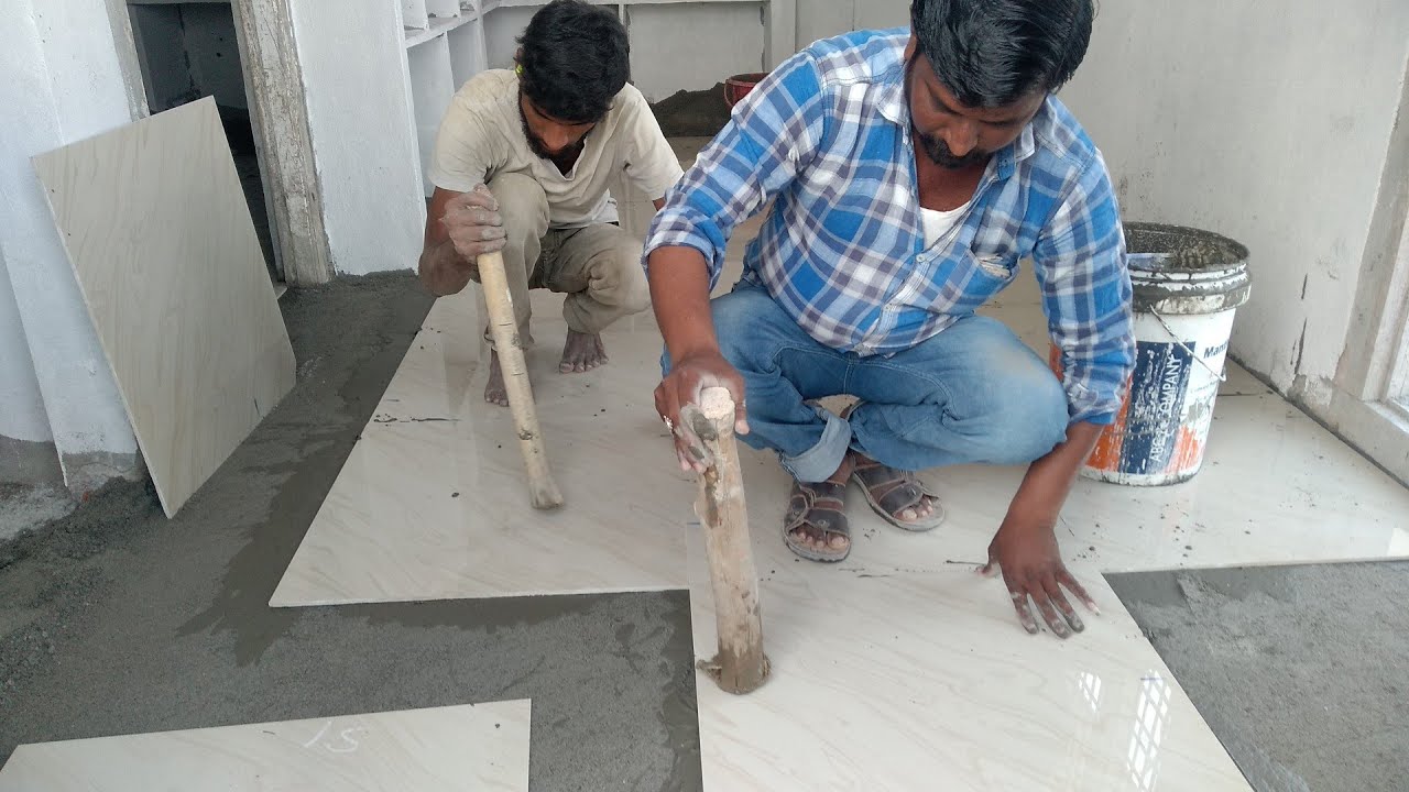 How to 2× 2 flooring tiles hand cutting total install YouTube