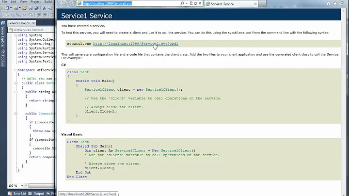 Use WCF Test Client to test WCF Service Application