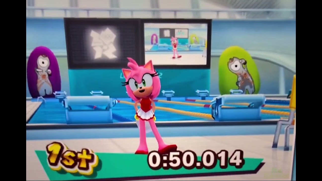 Amy And Peach 100m Backstroke Mario And Sonic At The London 2012 Olympic Games 3ds