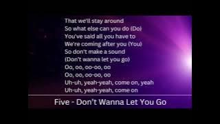Five - Don't Wanna Let You Go [Lyrics]