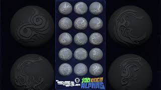 100 Deco Alphas for Sculpting or Drawing