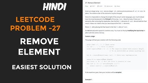 remove element leetcode | Solution in java | hindi