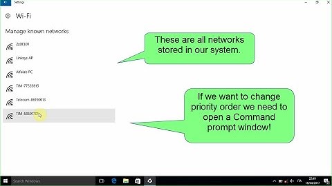 How to change priority of wireless networks in Windows 10