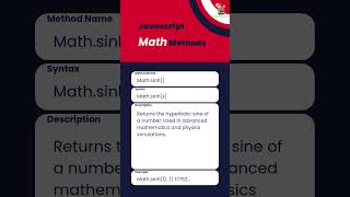 Math.sinh() | JS Math Methods Playlist | Vional Academy Tech | #short #javascript #mathmethods