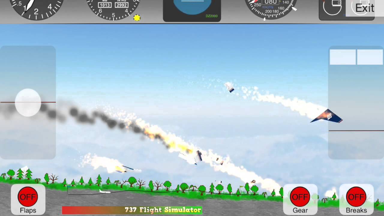 Airplane crash compilation from 737 Flight Simulator game