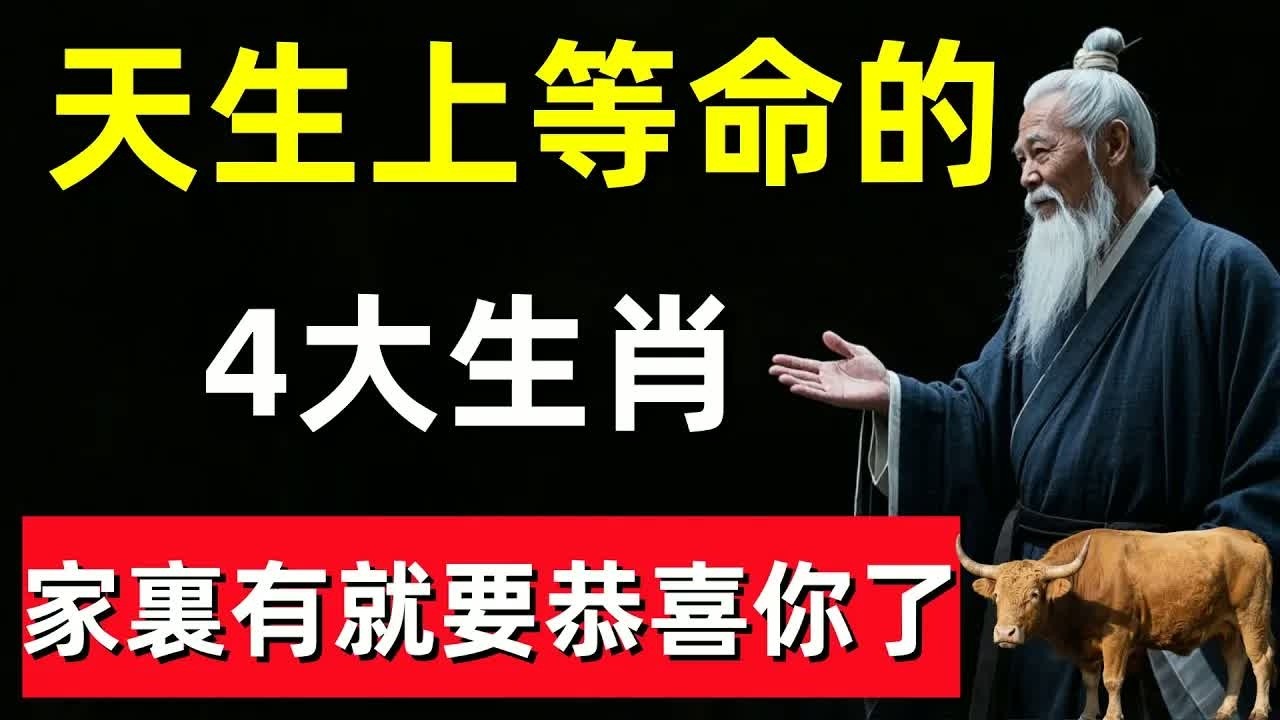 天生上等命的4大生肖，前有貴人，後有靠山，注定成為有錢人，家裏有的就要恭喜你了！#修行思維 #修行 #福報 #禪 #道德經 #覺醒 #開悟 #禅修