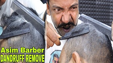 Dandruff Removal by Asim Barber | Dandruff Treatment Therapy with Comb | ASMR Neck Cracking
