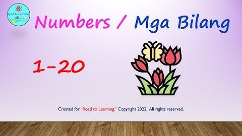 Learn English & Filipino-Numbers/Mga Bilang (1-20)-Road to Learning-Preschool & Kinder