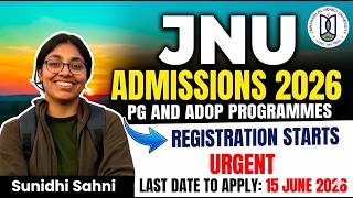 How to apply for JNU Admission (जेएनयू admission प्रवेश प्रारंभ 2026)| Sunidhi Sahni #admission #jnu
