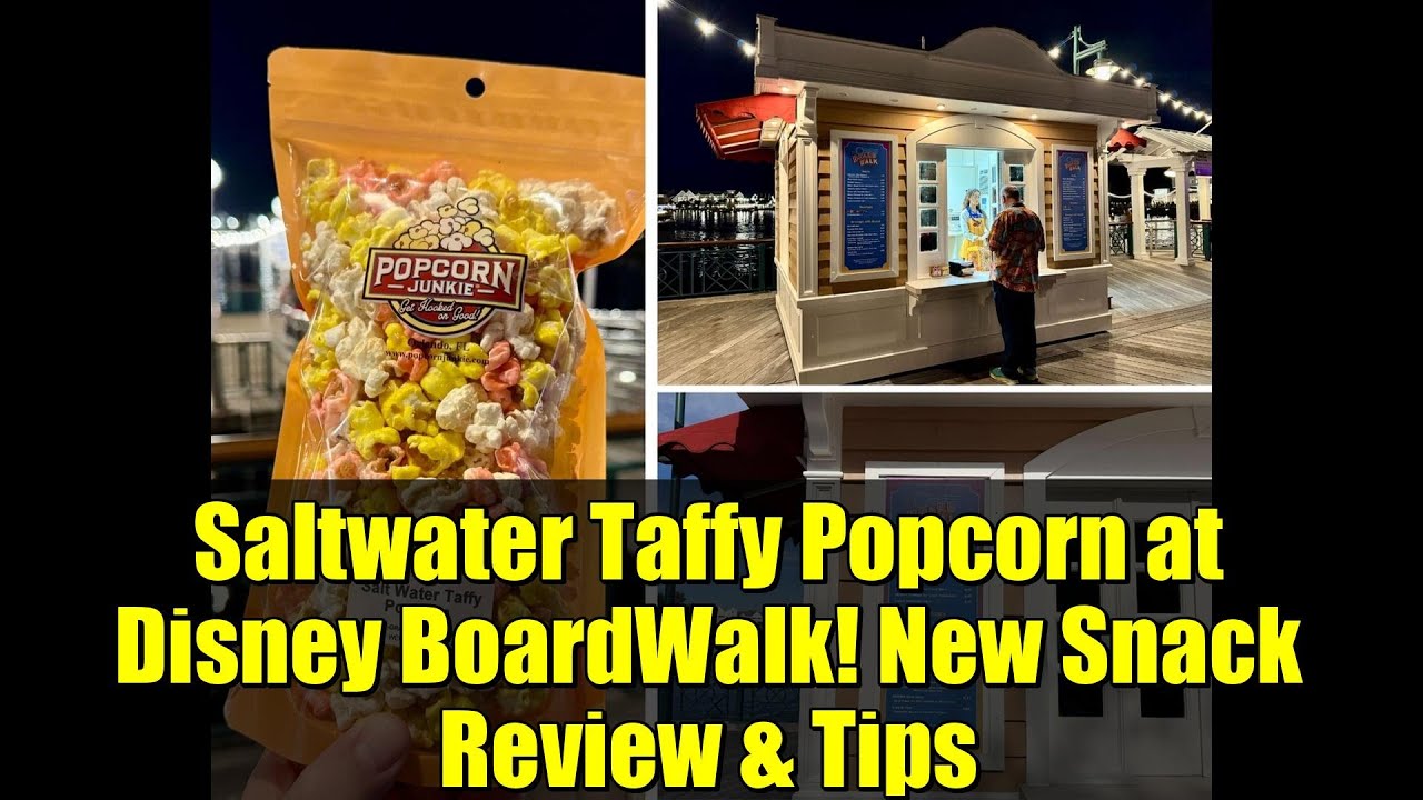 Saltwater Taffy Popcorn at Disney BoardWalk! New Snack Review & Tips