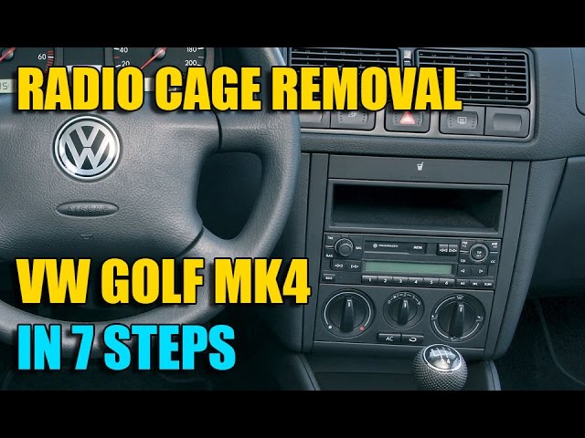 How to remove / replace radio cage mount bracket VW Golf Mk4, Bora, Jetta  in 7 steps 