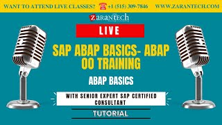 LIVE | ABAP Basics | SAP ABAP Basics - ABAP OO Training | ZaranTech