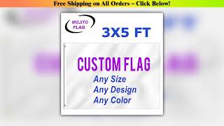 Custom Flag 3x5 Foot Banners Print Your Own LogoDesignWords Vivid ColorCanvas HeaderDouble Stitched