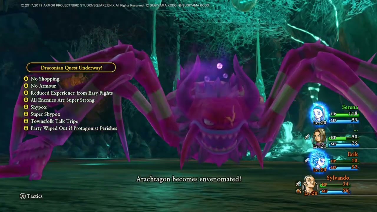 DQ11S - Arachtagon (all Draconian, no healing)